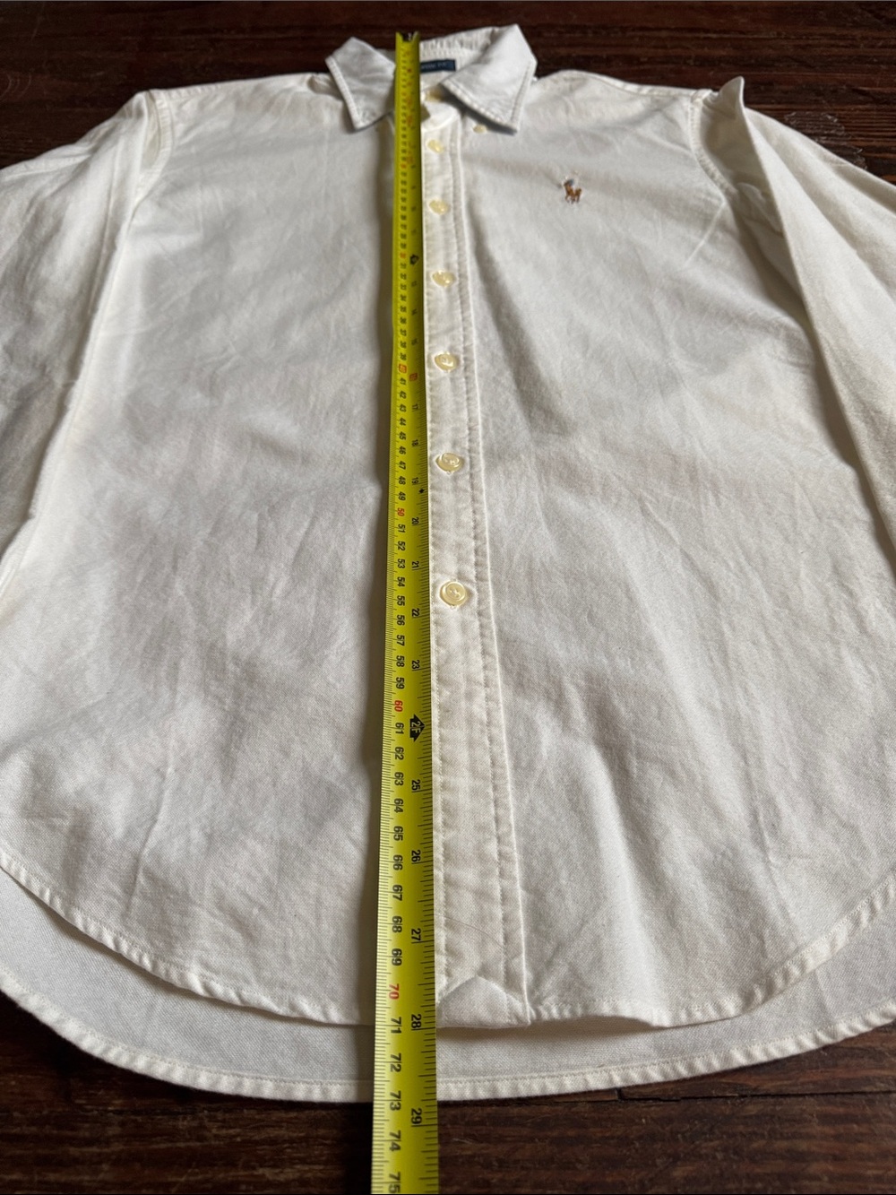 VTG Ralph Lauren White Button-Down Shirt with Embroidered Polo Size 6 - Picture 4 of 6